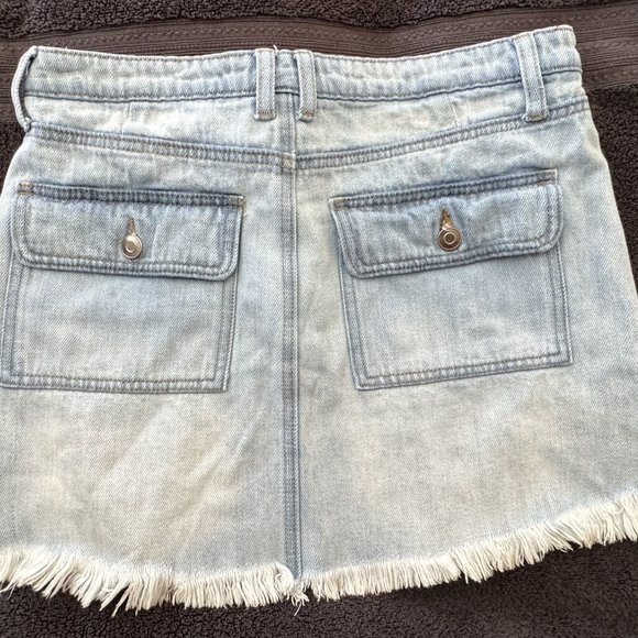 Vintage Havana Jean Skirt Women's Medium Blue White Distressed Short and Chic! - Picture 1 of 7